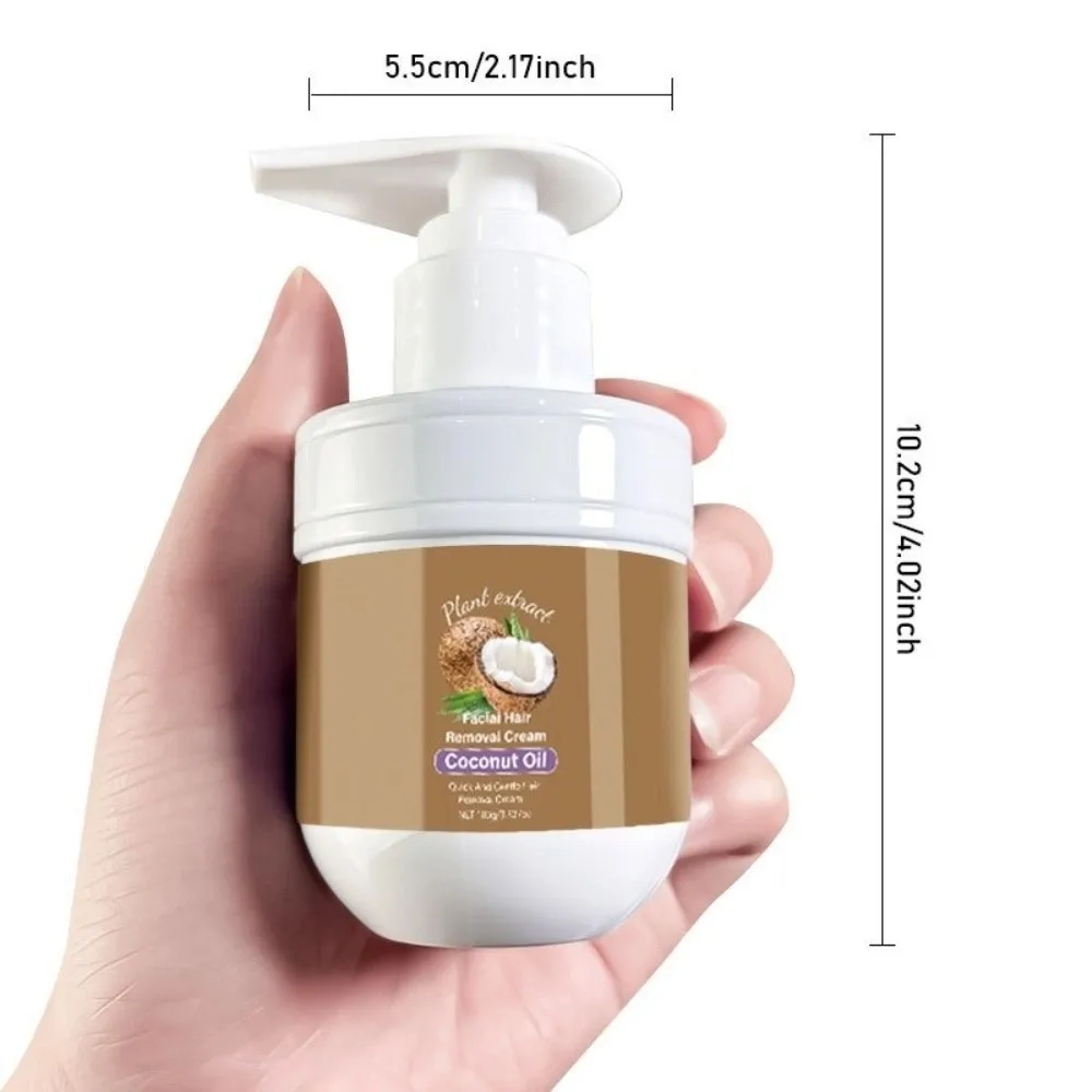 Gentle Coconut Oil Facial Hair Removal Cream with Coconut Oil Aloe and Peach No Irritation Body Hair Remover Cream