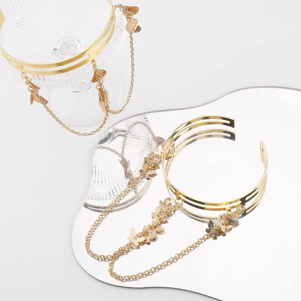 Creative Metal Opening Arm Bracelet Multi Style Adjustable Wide Open Bangle Retro Gold Color Arm Cuff Party Wear