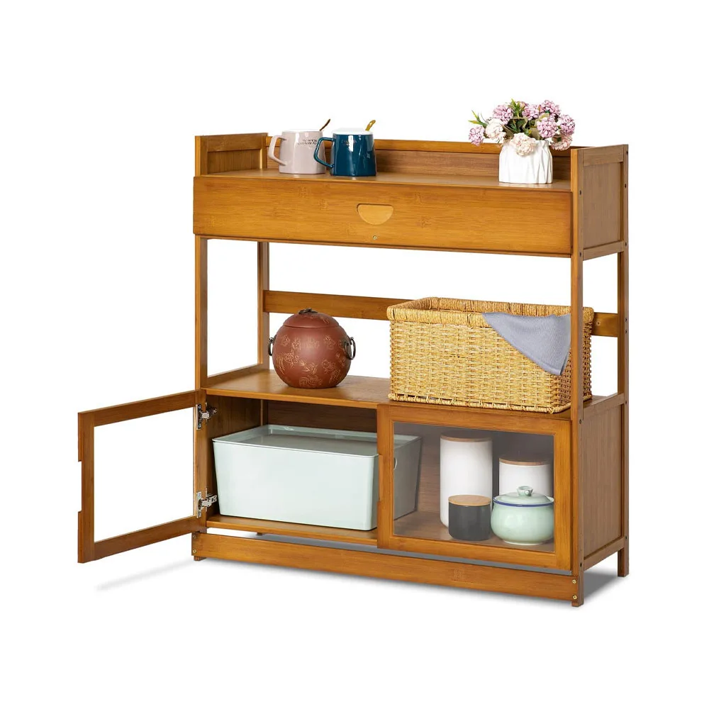

Multifunctional Storage Rack of Independent Cabinet Bamboo Storage Cabinet
