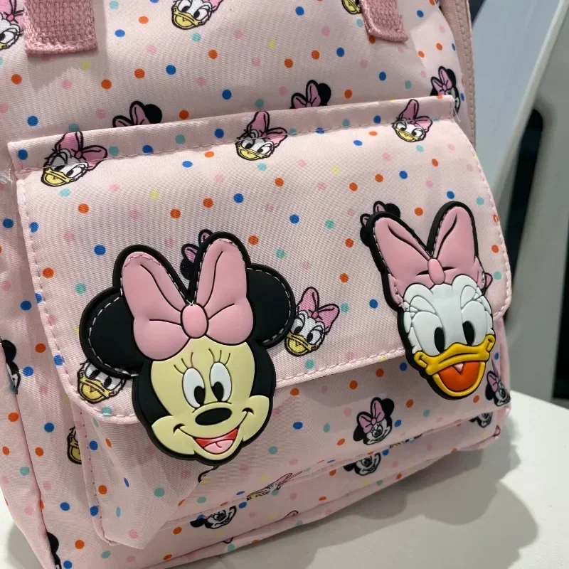 Disney 2024 New Cartoon Minnie Children\'s Bag Baby Daisy Print Backpack Kindergarten Fashion School Bag