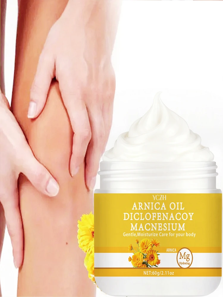 Crème de massage pour les articulations contenant de la glycérine, du gingembre, du rétinol et de l'acide hyaluronique - Elle a un effet raffermissant et hydratant - Peut être appliquée sur les bras,