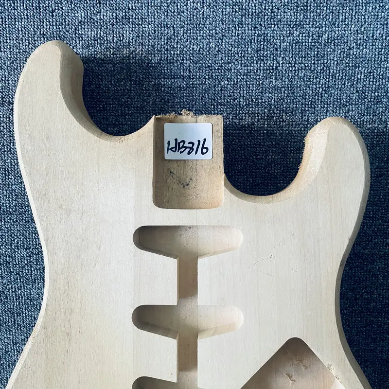 HB816 Unfinished Strato Electric Guitar Parts SSS Pickups ST Guitar Body in Solid Basswood Custom Bridges Right Hand for DIY