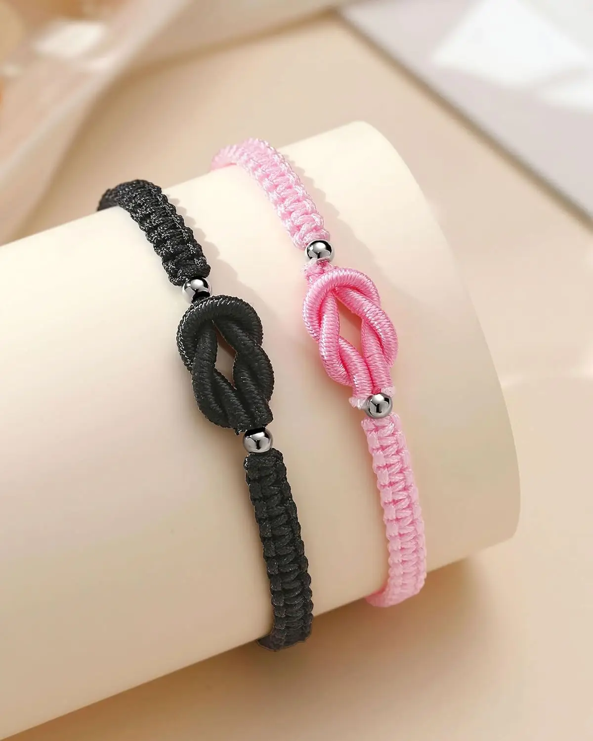 Pinky Promise Forever Love Knot Bracelets Matching Couple Bracelet Anniversary Valentines Gifts for Boyfriend Girlfriend view 3