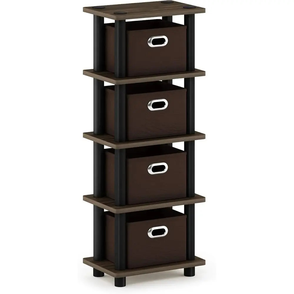 

Turn-N-Tube 4-Bins System Rack, Columbia Walnut/Black/k Brown