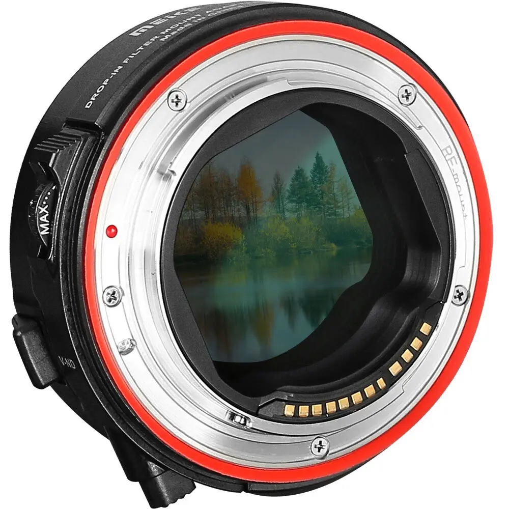 Meike MK-EFTR-C Auto-Focus Lens Mount Adapter with Drop-In Variable ND Filter and UV Filter for Canon EOS R R5 R6 RP C70 Cameras