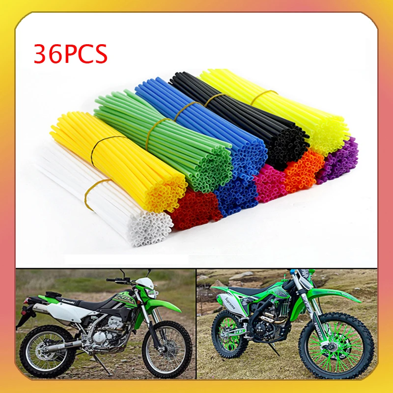 36Pcs/Pack Universal Motorcycle  Bike Wheel Rim Spoke Skins Covers Wrap Tubes Decor Protector Kit