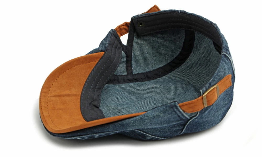 HT5106 Baskenmützen für Herren und Damen, Vintage Künstler-Mütze, Verstellbare Ivy-Flatcap für Frühling und Herbst, Denim-Baskenmützen – Detail 10