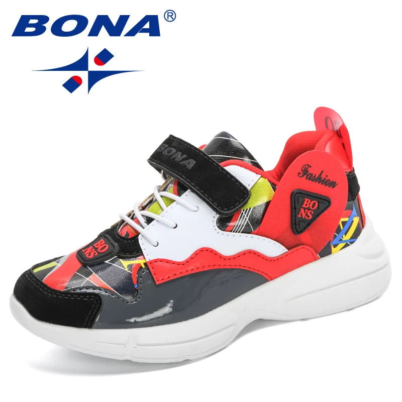 

BONA 2020 New Designers Trendy Tennis Shoes Sports Running Shoes Children Lightweight Casual Walking Shoes Kids Jogging Footwear