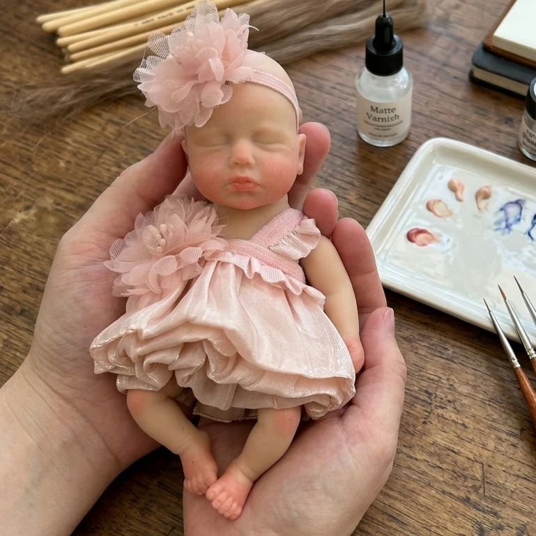 

6-дюймовая силиконовая кукла-младенец Лулу, искусно выполненная вручную - мечтательный подарок из силикона в стиле реборн