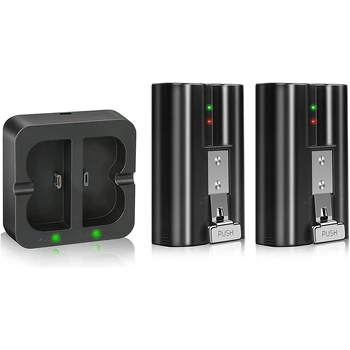 충전식 USB 충전 스테이션, 링 초인종 1, 2, 3/4 캠 스포트라이트 캠용 리튬 배터리, 3.65V, 6040MAh, 2 팩 