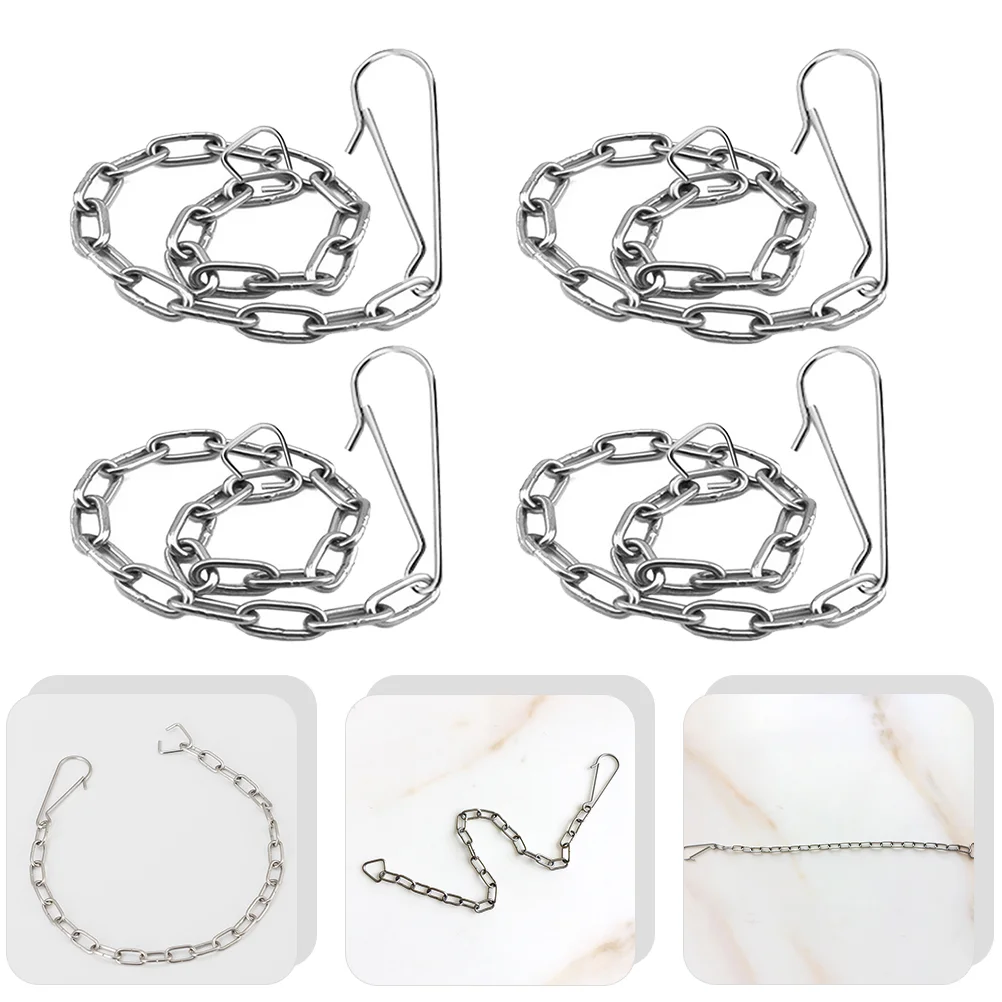 5 Pcs Flap Chain Toilet Handle Lift Chains Parts Flapper Metal Water Tank Baffle Stainless Steel Supplies