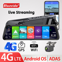 Bluavido 4G LTE Dash Cam Android Car Rearview Mirror Camera GPS ADAS FHD 1080P Video Recorder WiFi Auto Assist Live Remote DVR
