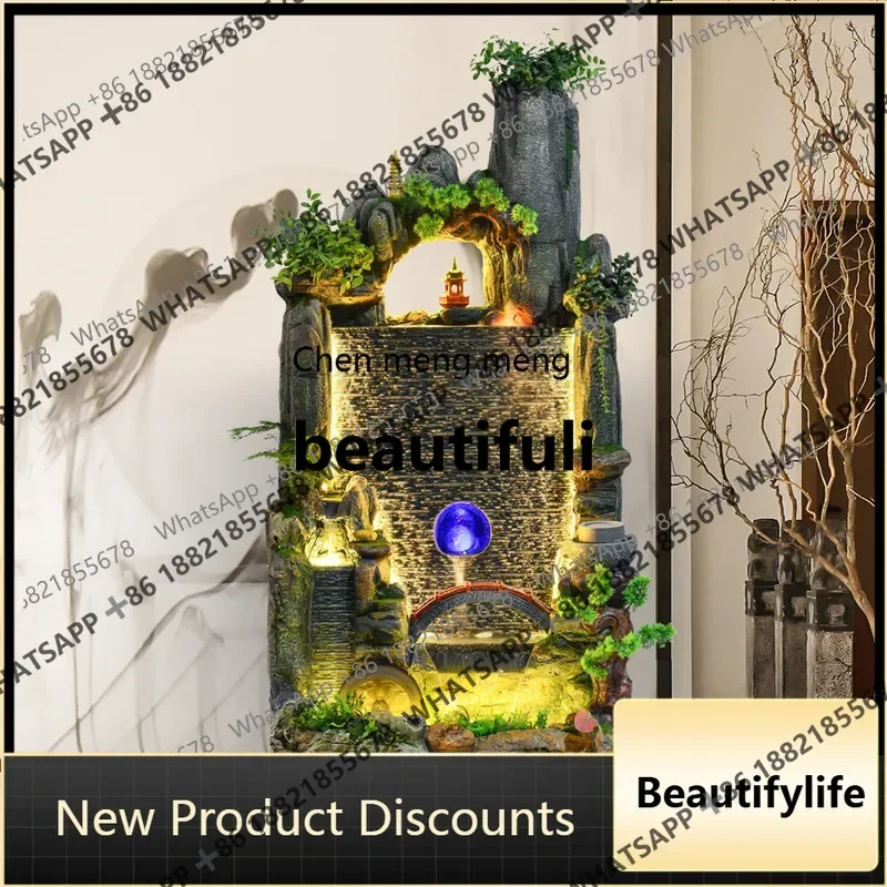 

Большой рокарий фонтан, украшение из струящейся воды, гостиная, двор, от пола до потолка, водная занавеска, настенный подарок на новоселье-5