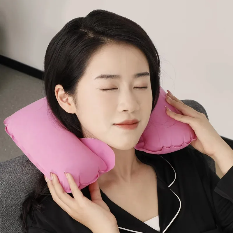 Functional Inflatable Neck Pillow Inflatable U Shaped Travel Pillow Car Head Neck Rest Air Cushion for Travel Neck Pillow