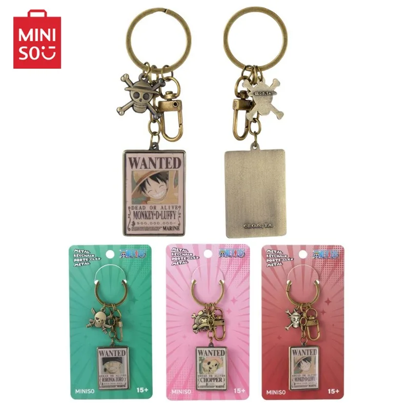 

Miniso One Piece Piratesreward Keychain Luffy Zoro Chopper Metal Key Chain Cartoon Anime Figures Backpack Keyring Pendant Gifts