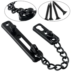 Deur Chainlock Rvs Security Ketting Guard Veer Anti Diefstal Pers Heavy Duty Black Latch Schroef Guard Accessoires