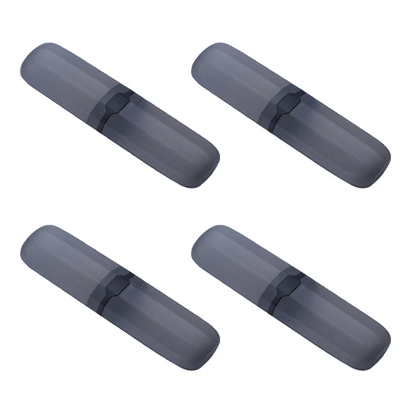 علبة فرشاة أسنان للسفر HIM-4X، حامل معجون أسنان قابل للتمدد، صندوق قابل للتعديل مضاد للبكتيريا، أسود