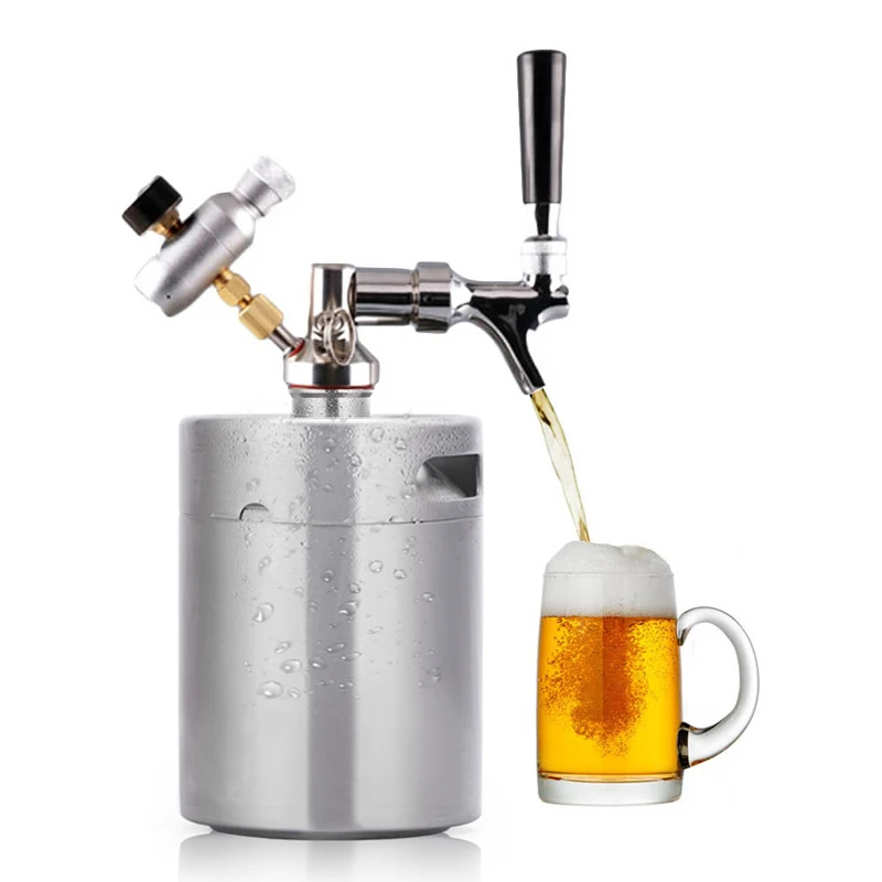 5L stainless steel beer keg, mini keg whisk, craft beer two-shot container, bar counter, table top whisk