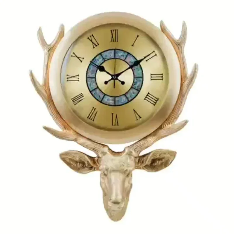 New Luxury Clock Living Room Decorative High Quality Brass Creative Quartz Antique Mute Hanging Clock