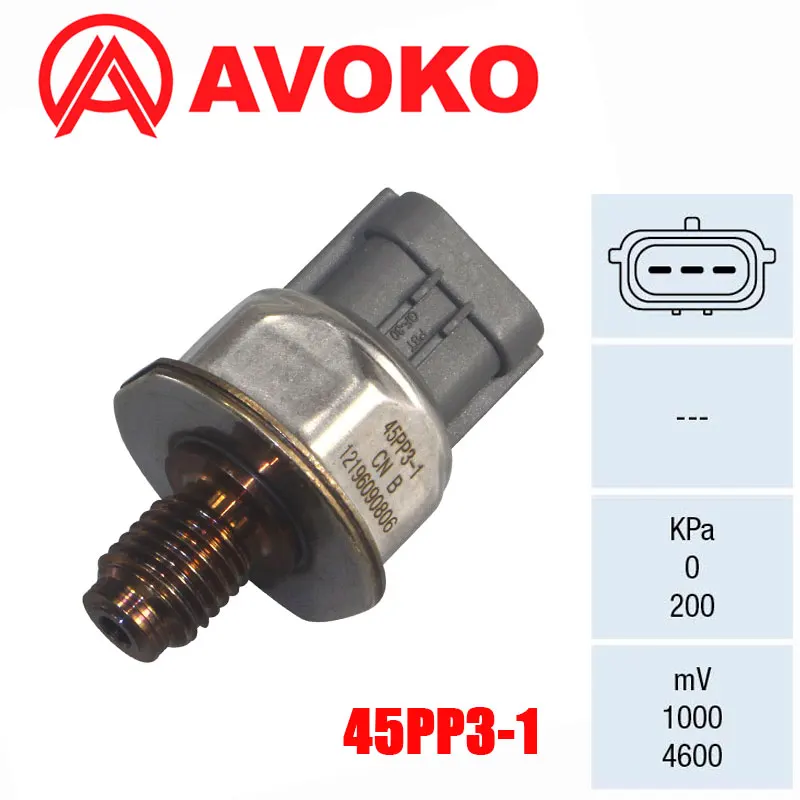 Fuel Rail Pressure Sensor 45PP3-1 Replacement Fit for Ford Transit Mk7 Peugeot Boxer Citroen Relay 2006-2020 45PP31