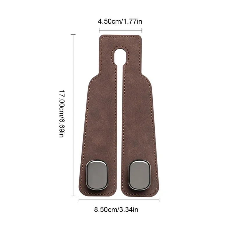 2 in 1 Quality Car Headrest Hook Premium Suede Rear Seat Hanging Dual Hook 20KG Large Load-Bearing Alloy Hook Hanger Universal