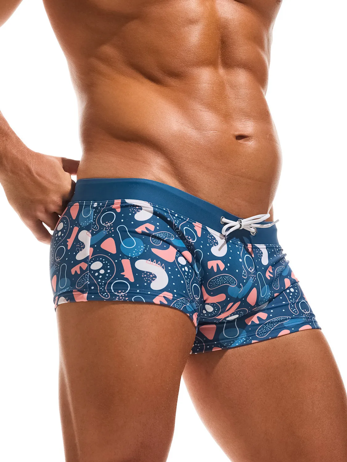 taddlee-men's-printed-flat-bottom-swimming-trunks-quick-dry-breathable-thermal-vacation-holiday-swimwear-nylon-polyester