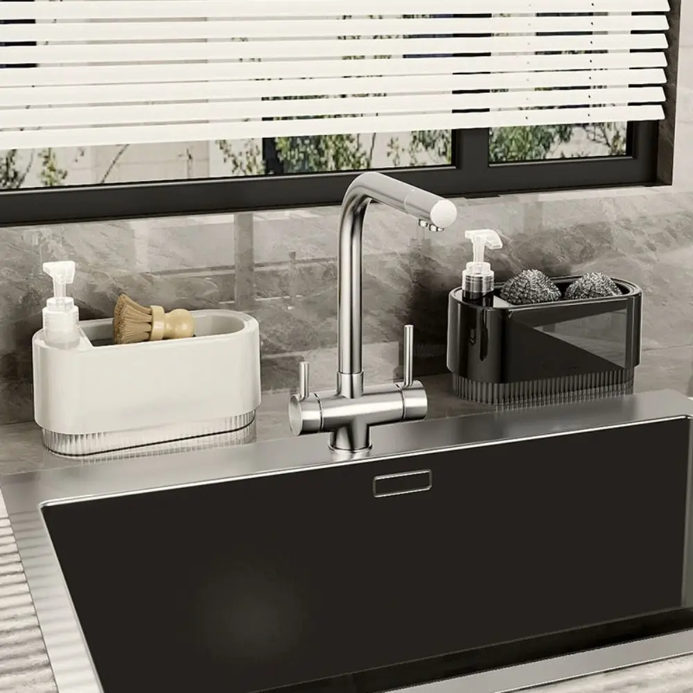 

Plastic Kitchen Soap Dispenser Hand Soap Pump Leak-Proof Detergent Dispenser Cleaning Tool with Sponge Holder