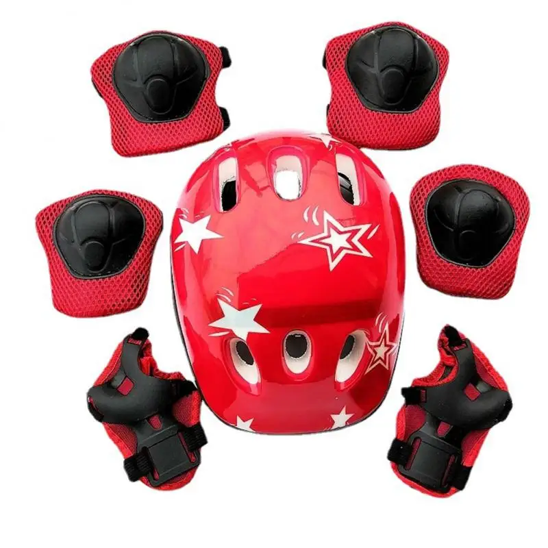 7Pcs/Set Roller Skating For Kids Boy Girl Children Helmet Knee Elbow Pad Cycling Skate Bicycle Scooter Protection Safety Guard