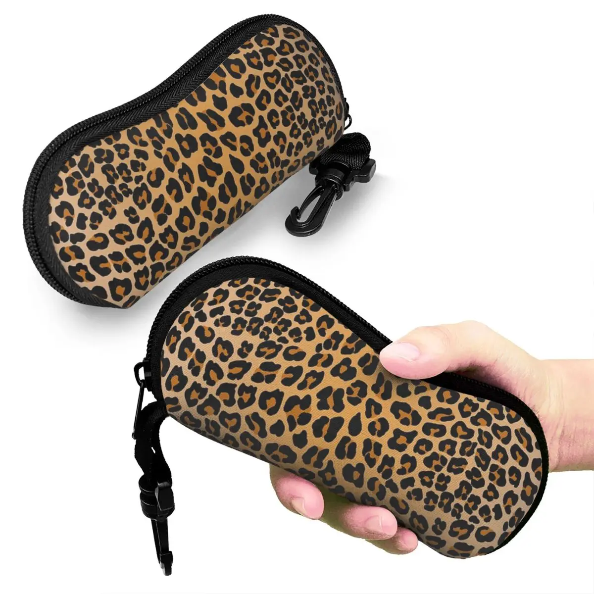 

Leopard Print Shell Glasses Case Protective Sunglasses Box Women Men Soft Eyeglass Bag Pouch