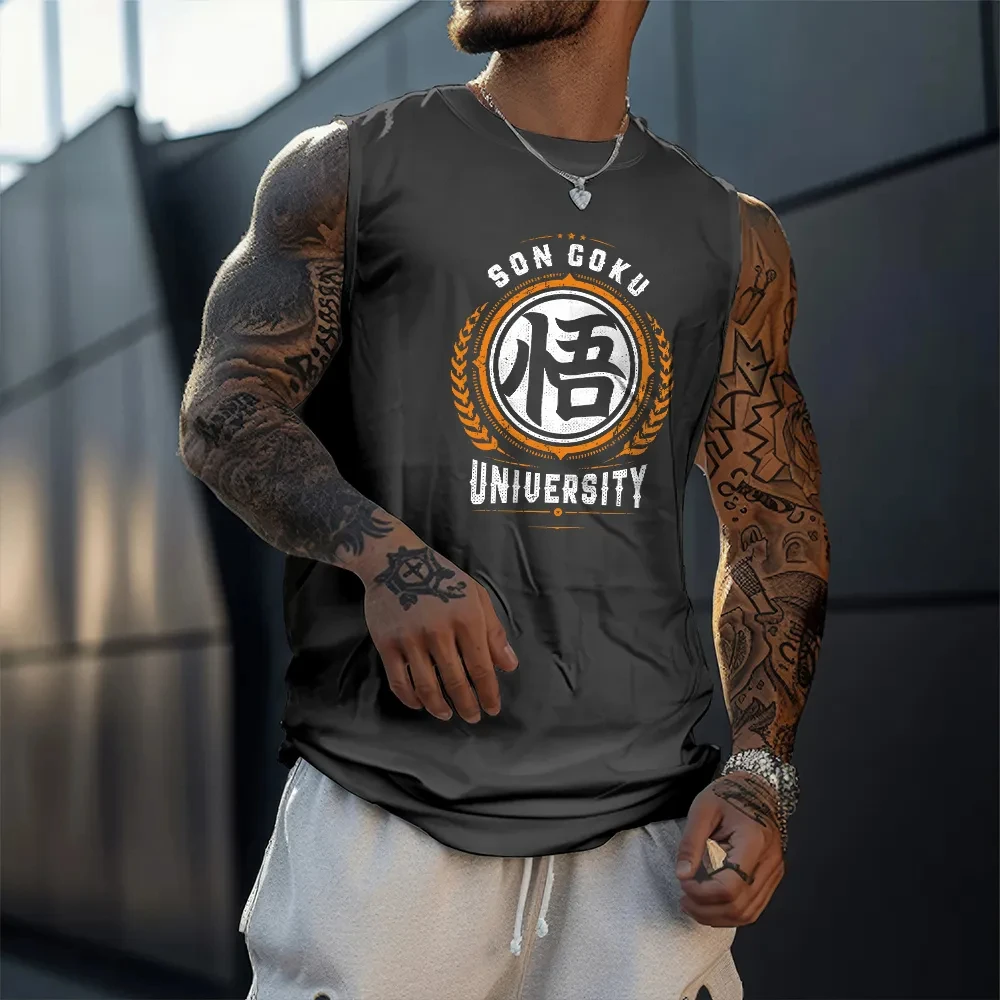 قميص رجالي أسود بدون أكمام مع كلمات تحفيزية طباعة خلفية 10 حظ 20 مهارة 15 قوة الإرادة 50 ألم 100 سبب قطن