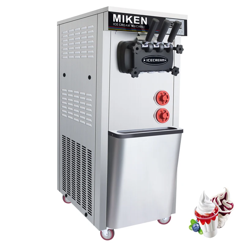 

Commercial Ice Cream Maker, 10-20L/H Yield, 1000W Countertop Soft Serve Machine With 4.5L Hopper 1.6L Cylinder Touch