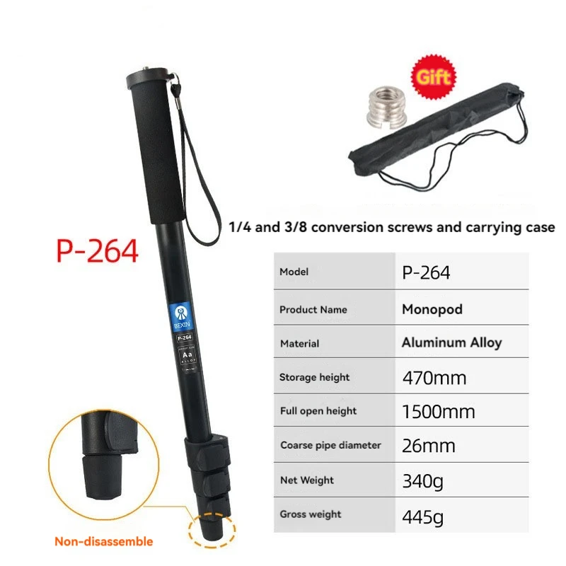 Camera Monopod 5-Section Height Aluminum Monopod Lightweight Portable Cameras Accessories For Nikon Canon Leica