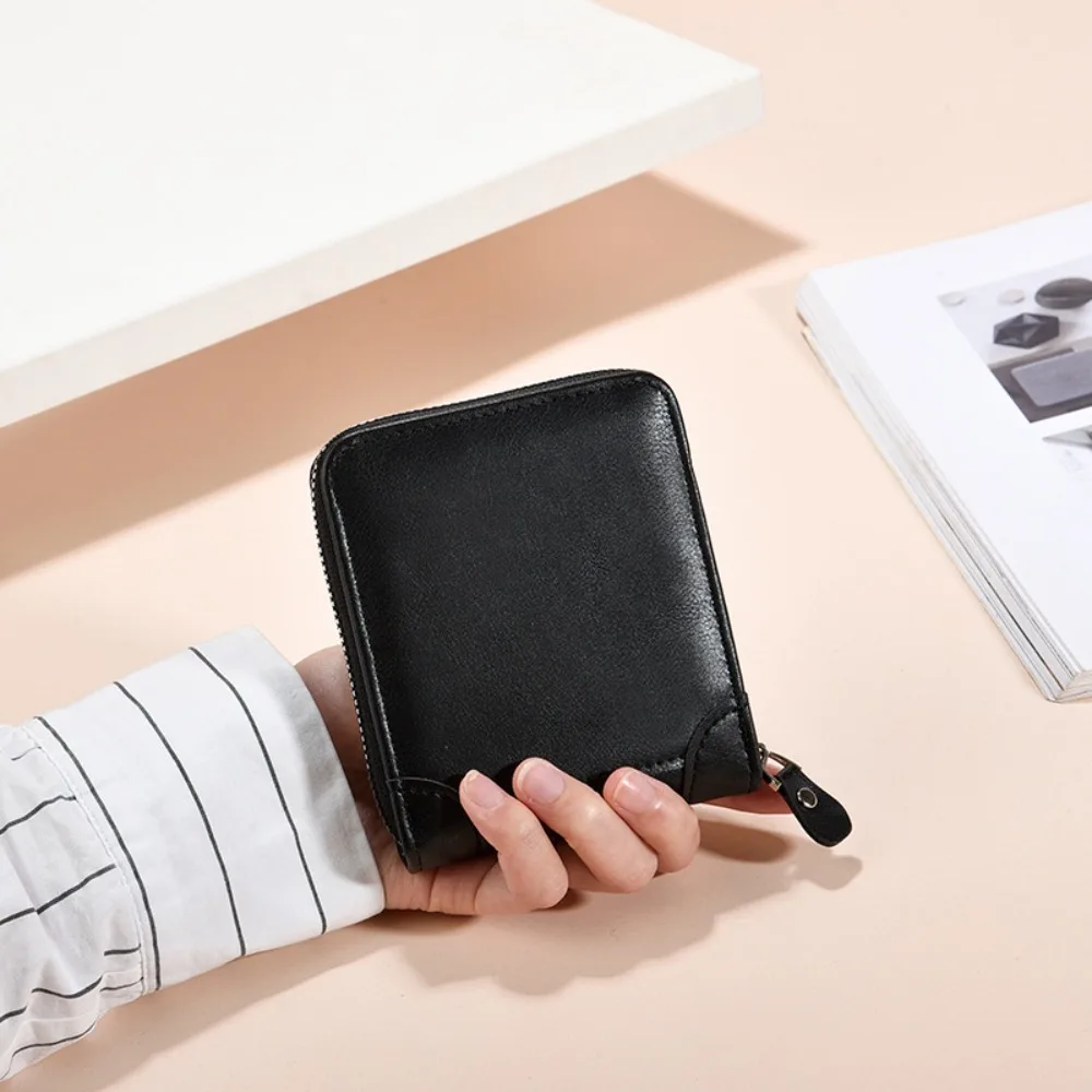 

Portable PU Leather Men's Wallet with Coin Pocket Zipper Coin Purse Multi-Functional Card Holder Wallets Men