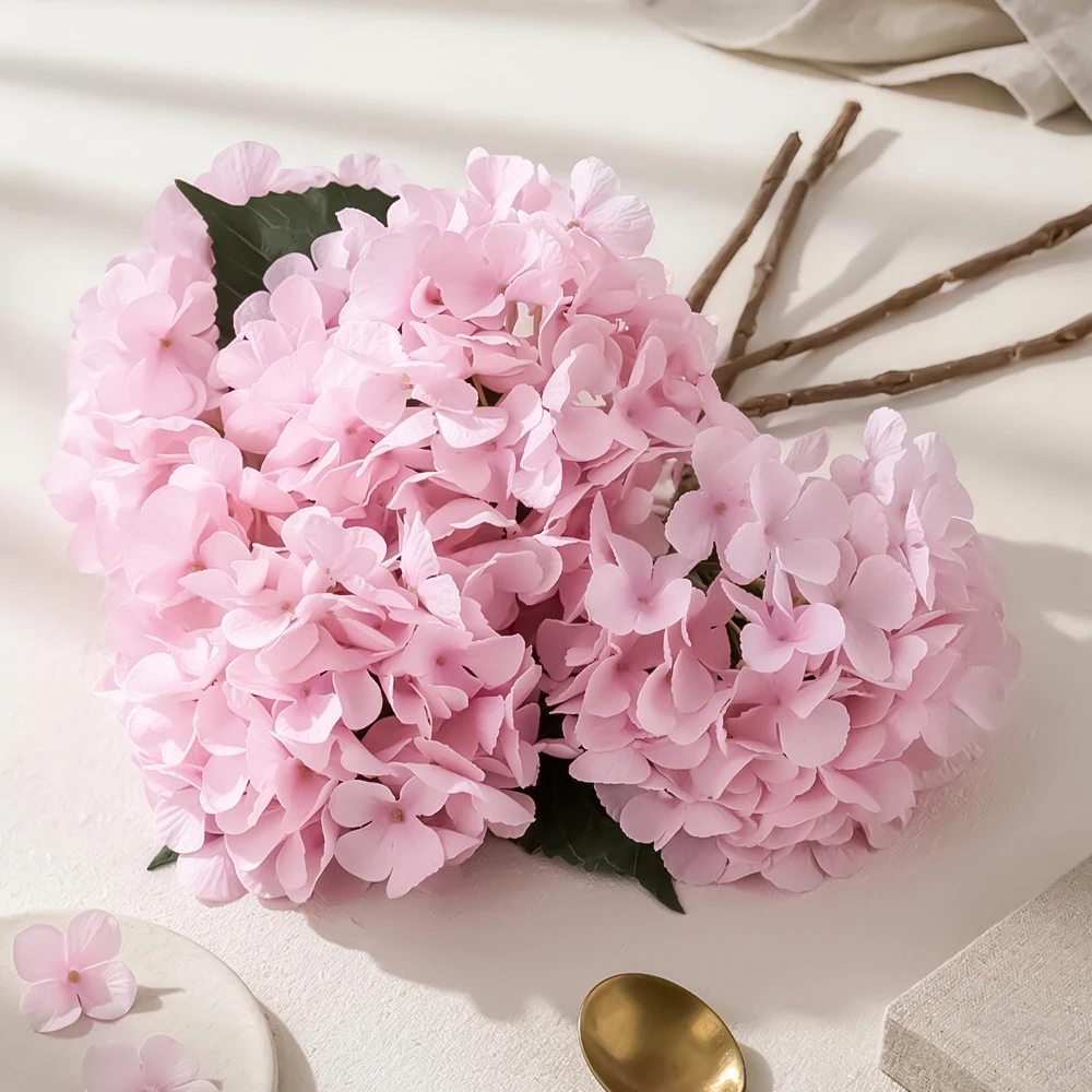 1/3Pcs Artificial Flowers Real Touch Silk Hydrangea Bride Bouquet Wedding Decoration Home Accessory for Vase Plants Arrangement