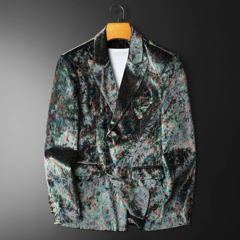 

Высококачественный осенний бархатный мужской модный деловой костюм в британском стиле, крутой, универсальный, модный повседневный и приталенный костюм