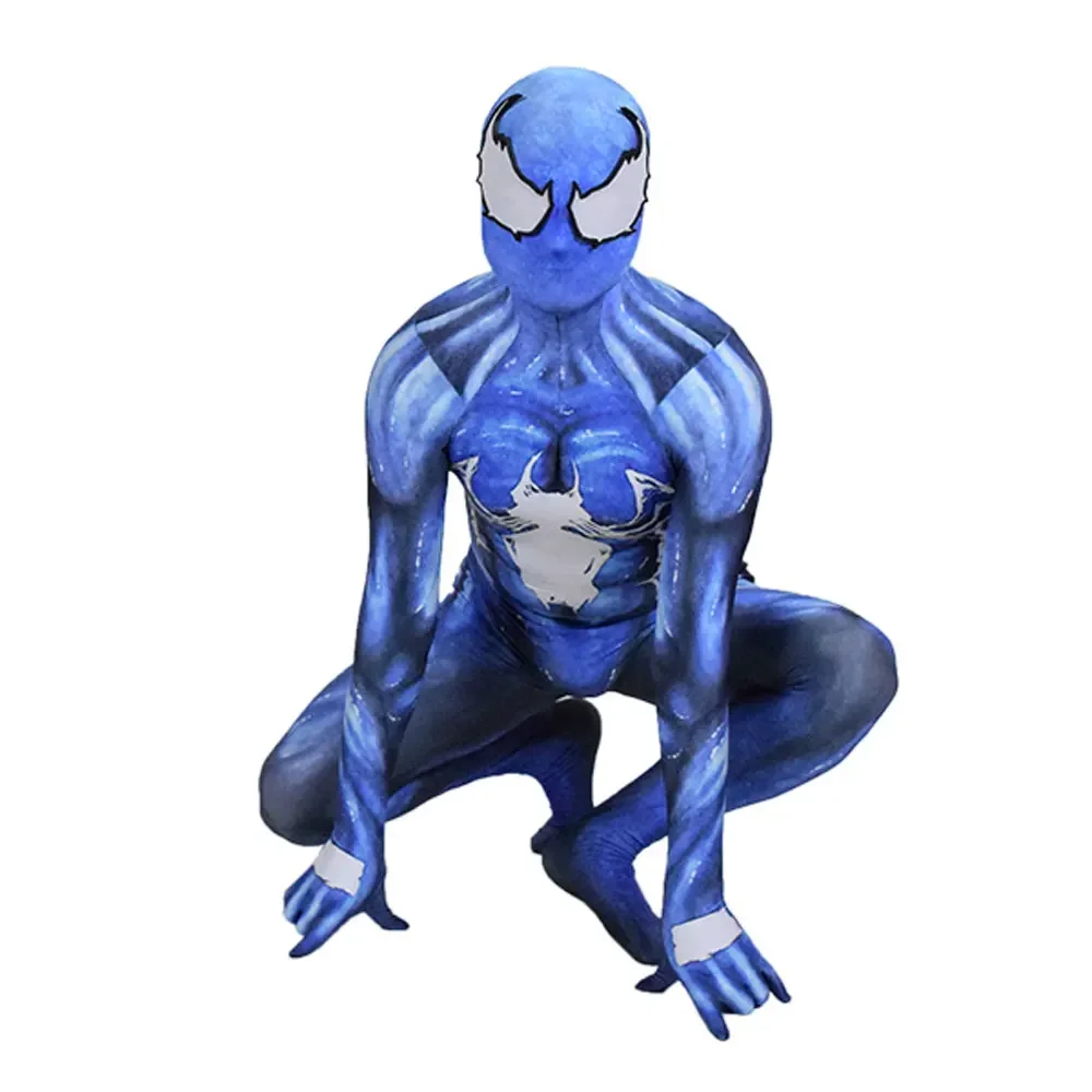 Volwassenen Kinderen Venom Symbiont Spiderman Superheld Cosplay Kostuum Halloween Bodysuit Zentai Tweede Skin Suit Mannen Party Jumpsuit