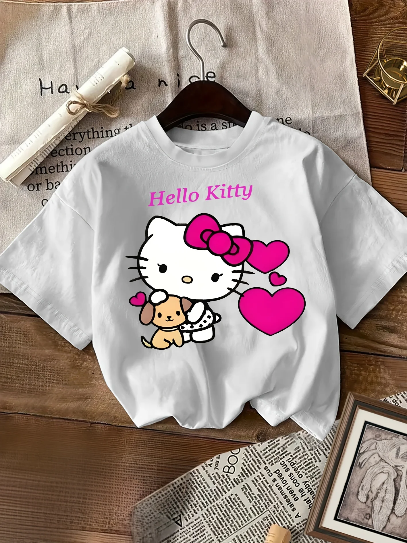 

Sanrio Summer Children T-shirt Sweet and Fun Design 100% Pure Cotton Soft Fabric Versatile and Casual Trendy and Fashionable