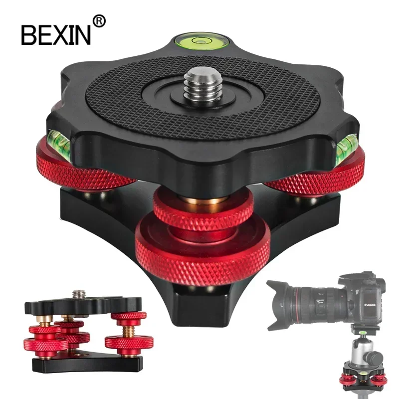 BEXIN LP64 level adjuster aluminum alloy balance bubble adjuster ball head adapter suitable for camera tripod ball head