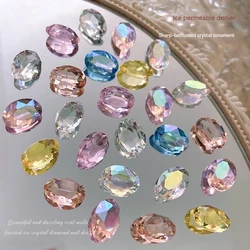 10x14mm hochwertige k9 ovale Glas spitzen Boden Nail Art Strass Kristall 3d DIY Maniküre Dekoration Zubehör