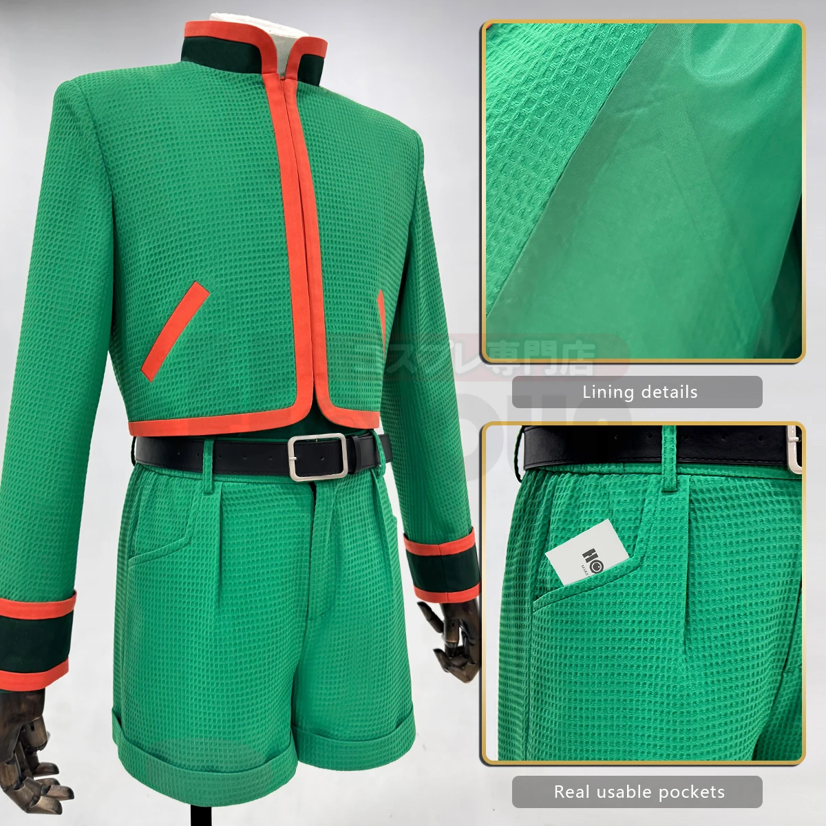 HUNTER × HUNTERコスプレセット Holoun Hunter-アニメのコスプレ衣装,gon freecss,ジャケット,ショーツ