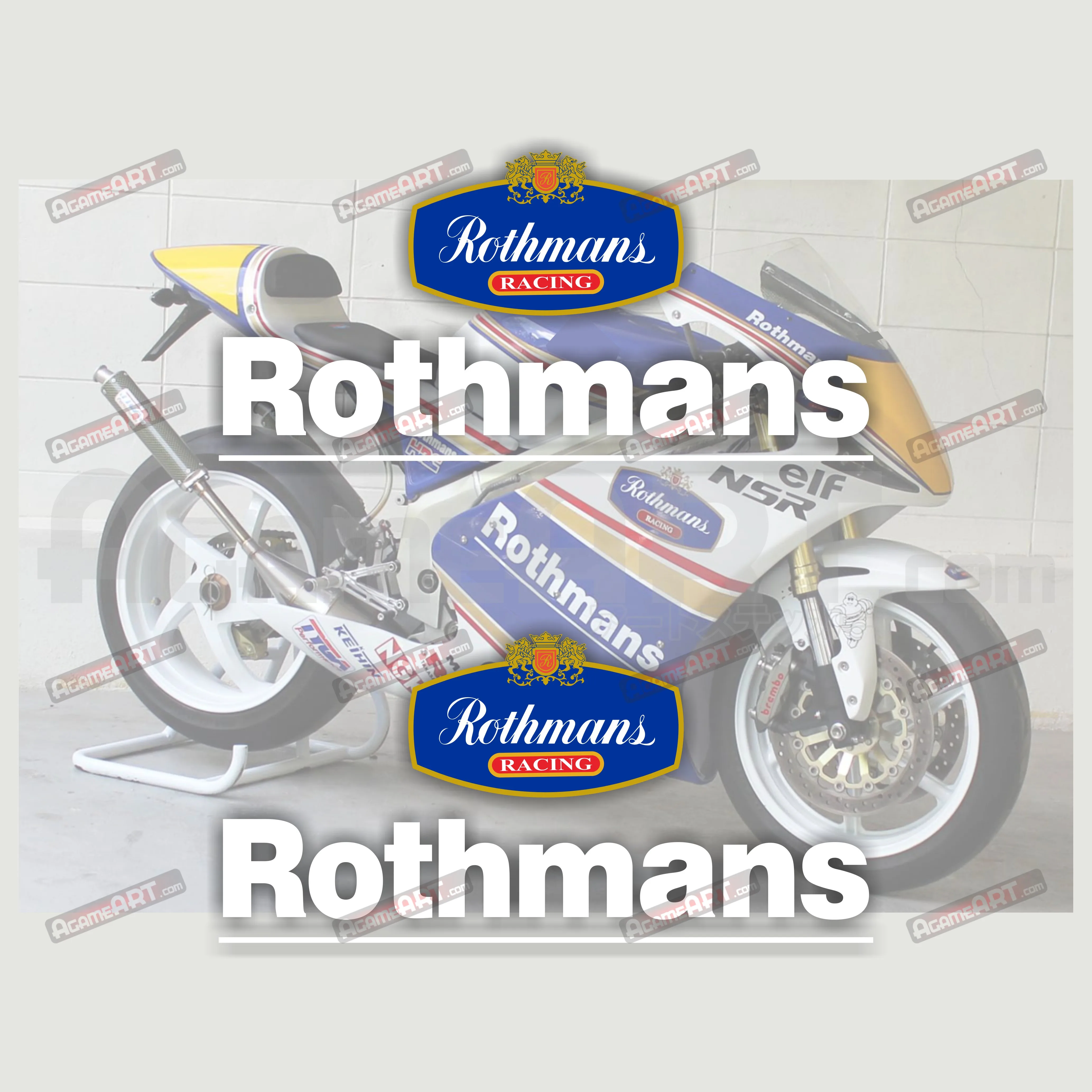 Impermeável Decorativo Impresso Fairing Decal Kit, Acessórios Da Motocicleta, Adesivos para Honda NSR250R, NSR500 SP, Rothmans