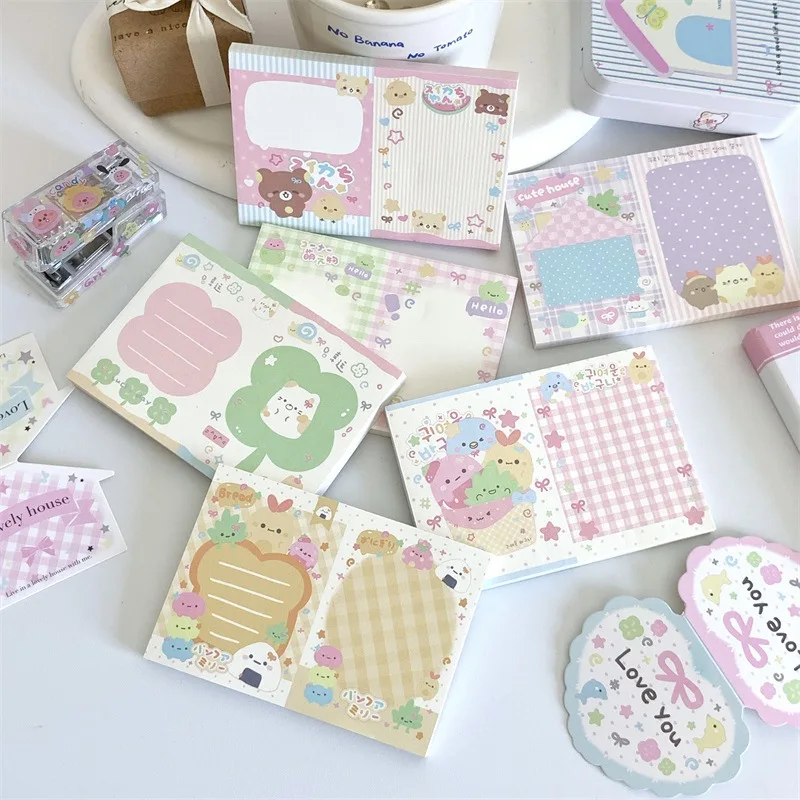 MINKYS 50 Lenzuola Kawaii Quadrifoglio Memo Pad Carta Lista delle cose da fare Diario Nota Paperlaria Materiale fai da te Cancelleria