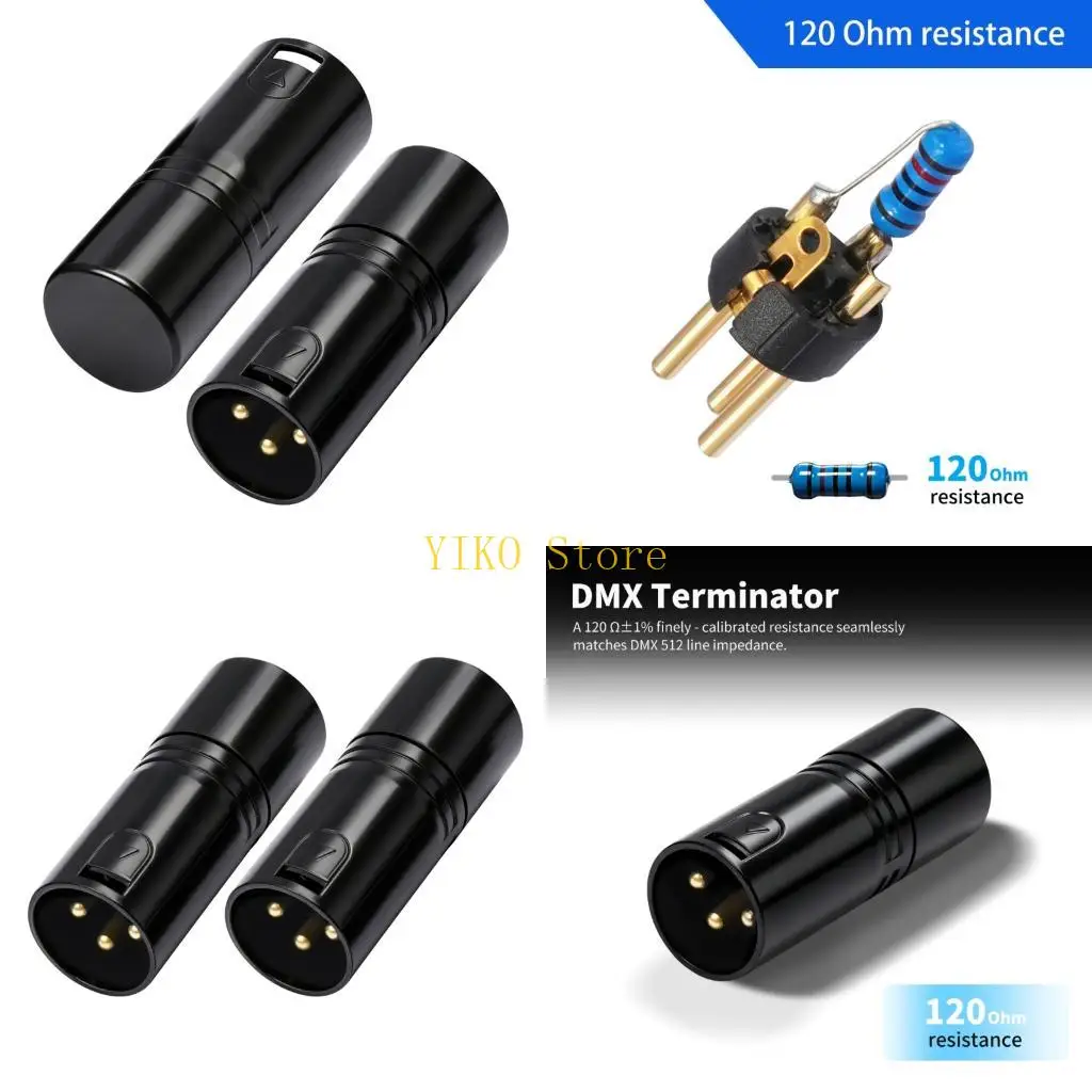 K32C 2Pcs 3Pin DMX512 Terminators Plug For Enhances Lighting Control System Stability