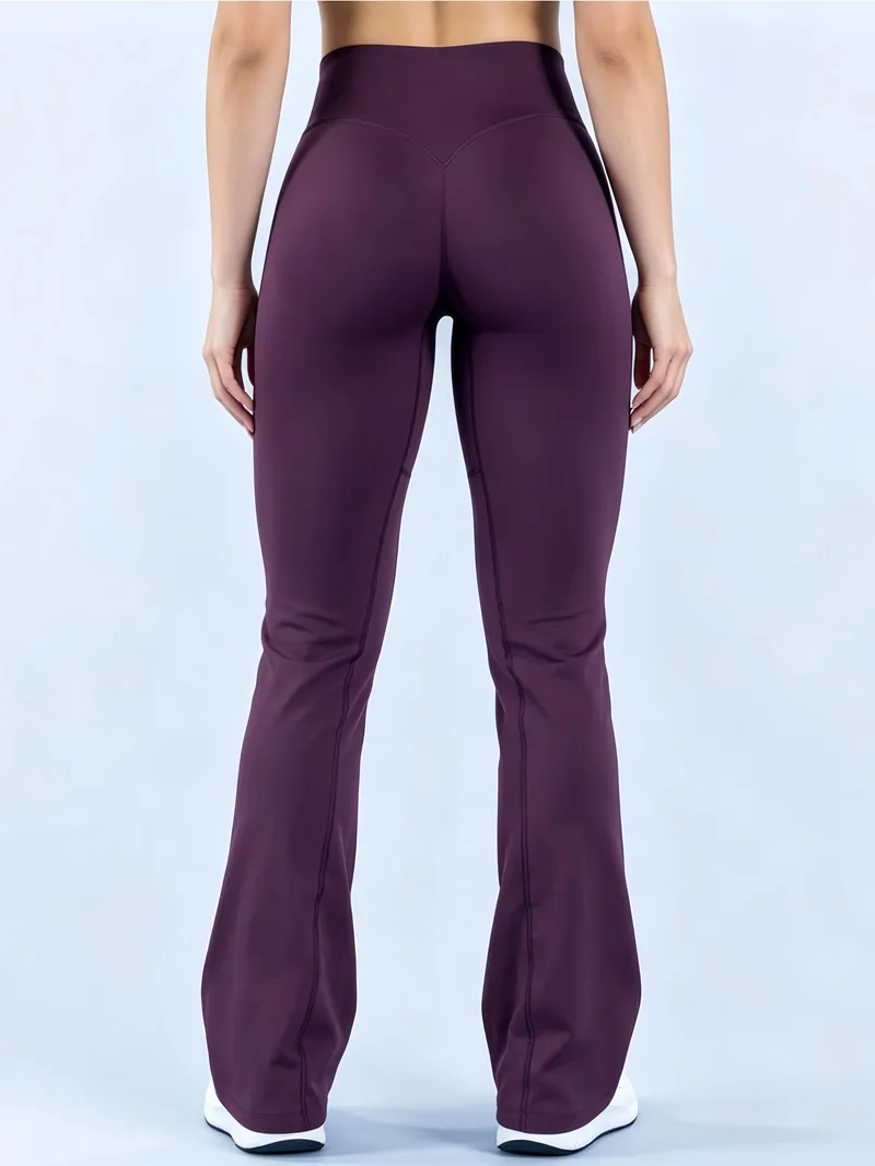 Crossover Waist Flare Leggings Women Seamless Bell Bottom Yoga Pants Butt Lifting Tummy Control Gym Fitness Flared Leggings