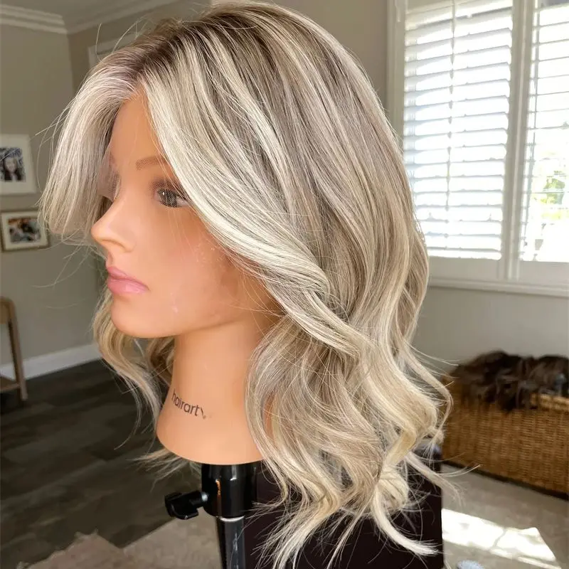 

Синтетический парик с эффектом омбре, цвет платиновый блонд с пепельными оттенками, без клея, с кружевной передней частью, имитация натуральных волос, предварительно проработанная линия роста волос с эффектом baby hair