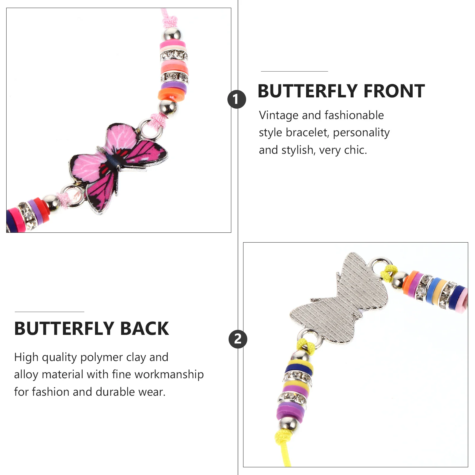 12Pcs 's Bracelet Bohemian Polymer Clay Adjustable Jewelry Beads Handmade Accessories Polymer Clay Bracelet