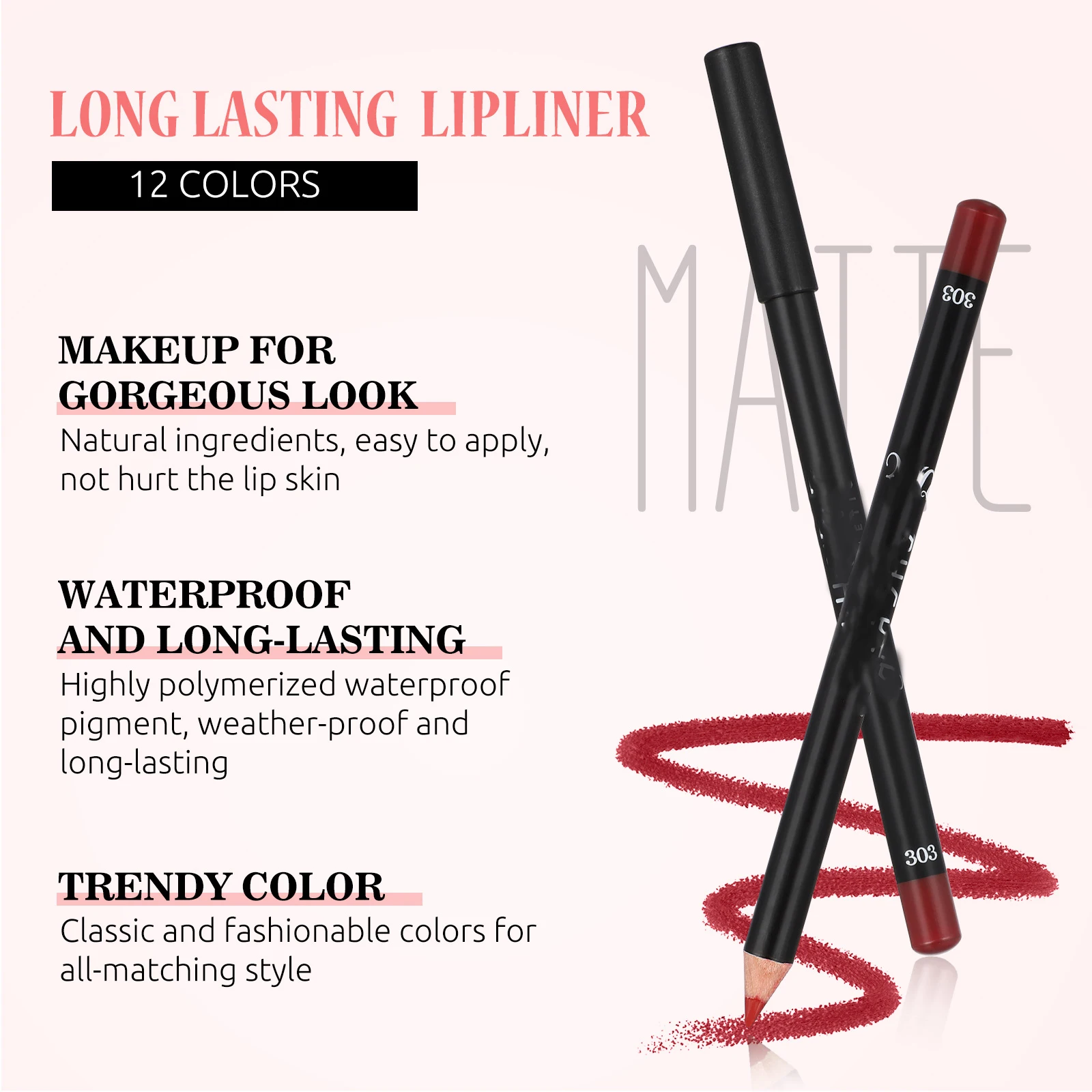 12 pz Colori Lunga Durata Sbavature Linea Matite Prova Che Modella Matita Matita Per Le Donne Kit di Trucco Lip Liner Cosmetici
