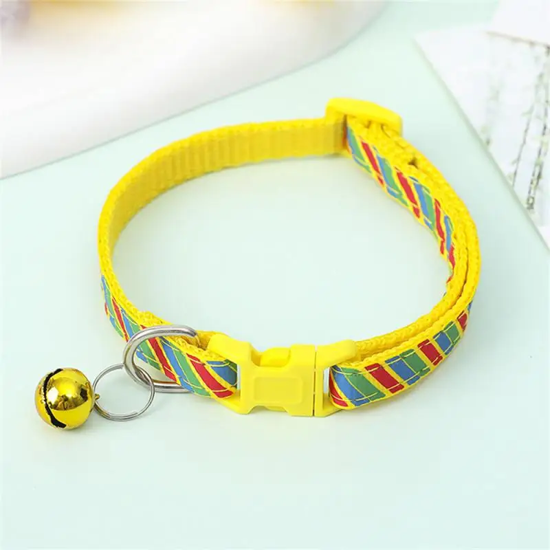 3-1PCS Cat Collar Adjustable Dog Collar With Bell Twill Printed Anti-bite Leather Pet Collars Fashion Cat Pet Accessories