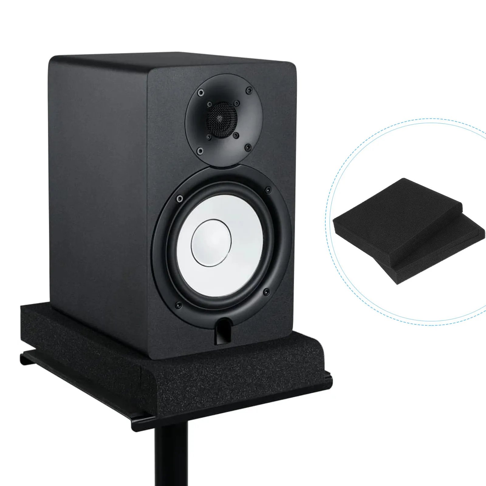 2Pcs Premium Speaker Isolation Pad Dense Acoustic Foam Cushion for Speakers Stable Flat Base Noise Reduction Sound