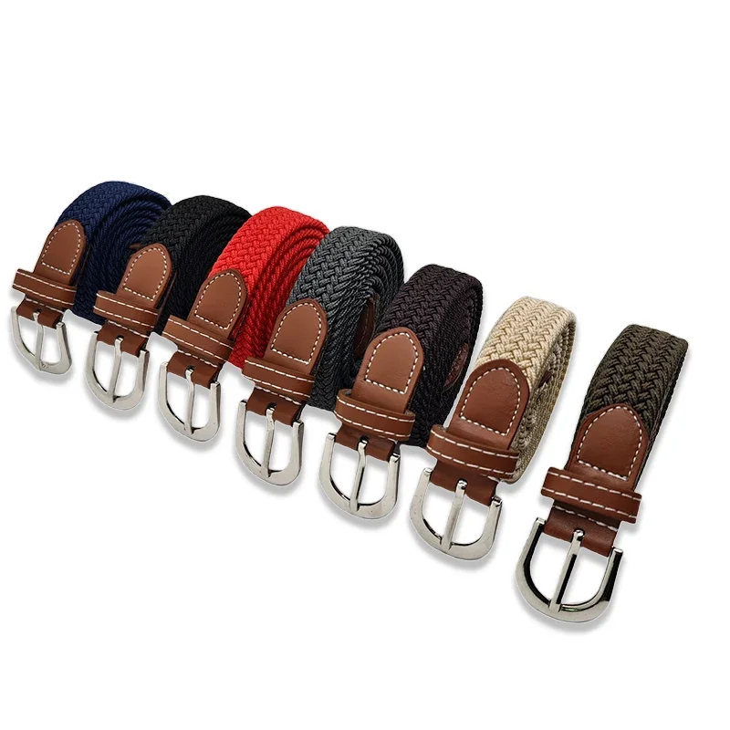 Cinturón elástico de lona para salidas informales unisex, banda elástica tejida, fiesta, desplazamientos diarios